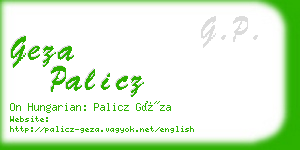 geza palicz business card